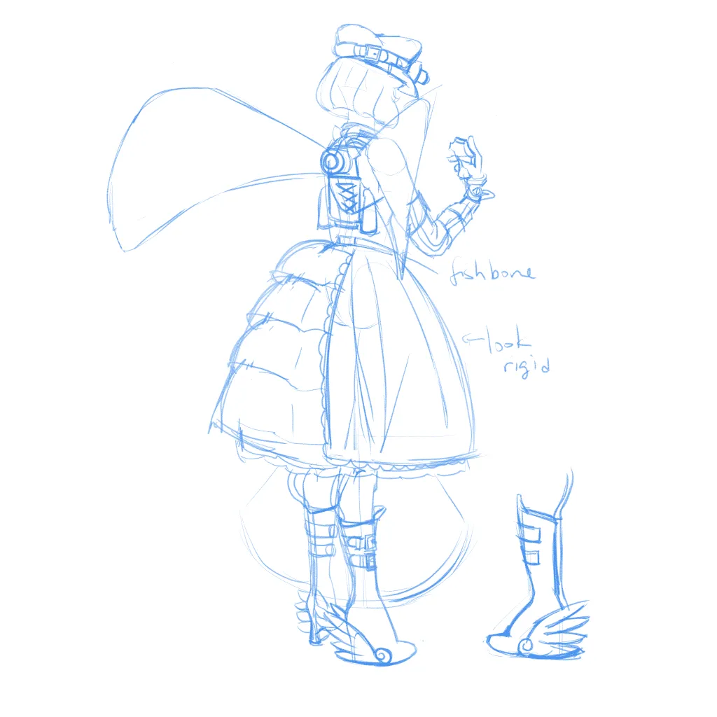 Lolita Fashion #11 rough sketch wings