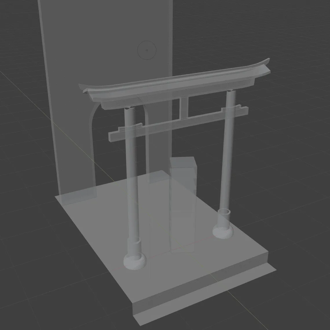 3D mock-up of the torii gate in Blender.