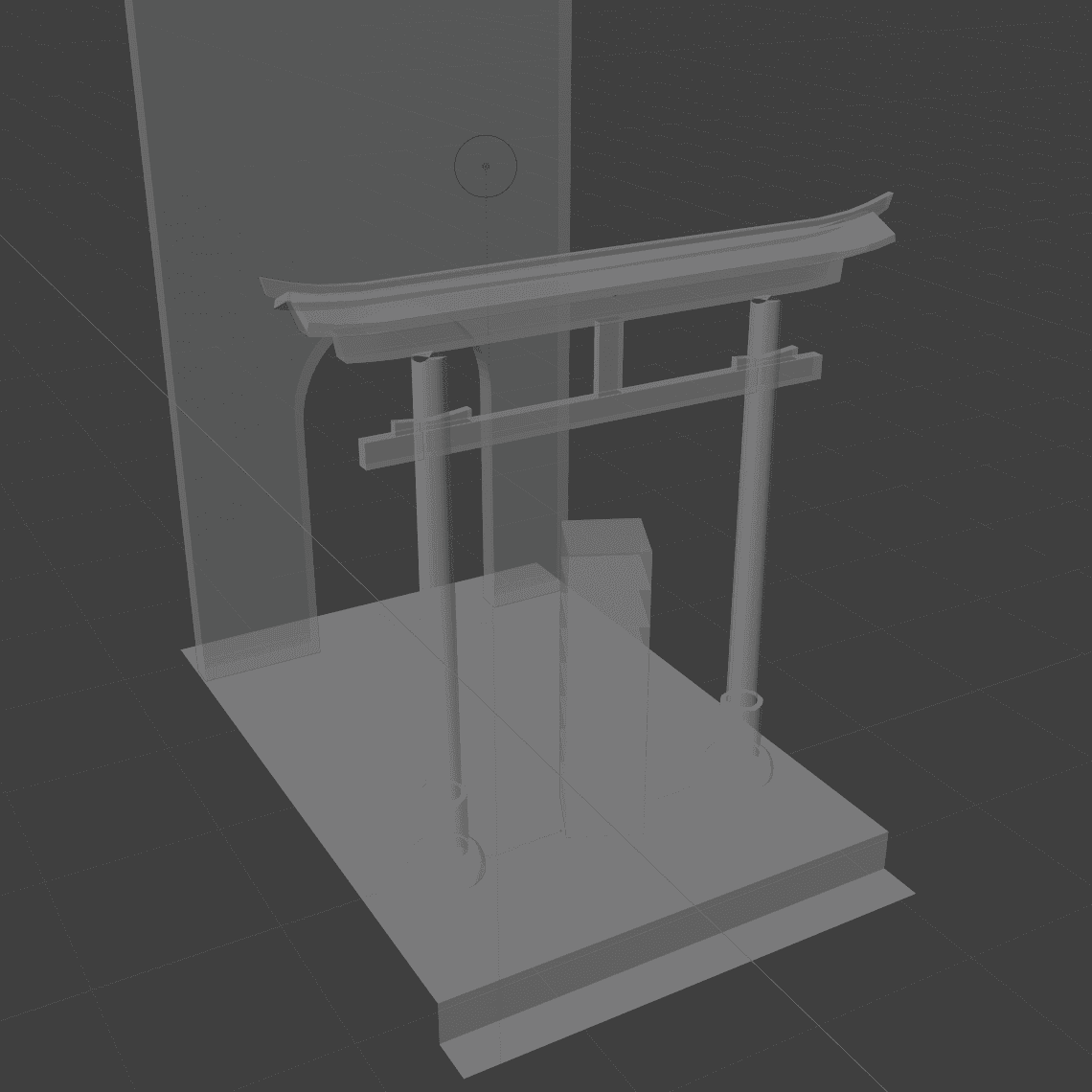3D mock-up of the torii gate in Blender.